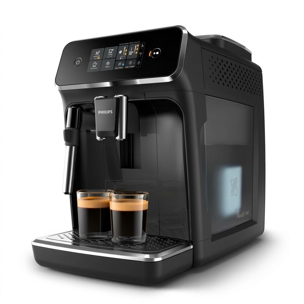 Machine à café expresso broyeur noire